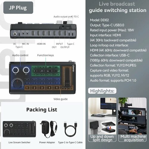 Ulanzi DD02 Переключатель HDMI 4 канала JP Plug Version 14548₽