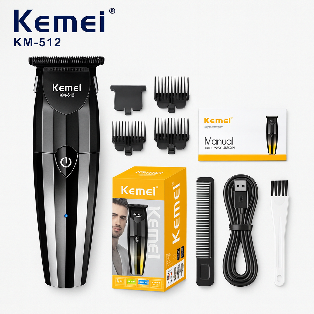 Триммер Kemei Beauty Hair Lab KM-512, для волос, бороды, усов, 600мАч, LED-индикатор