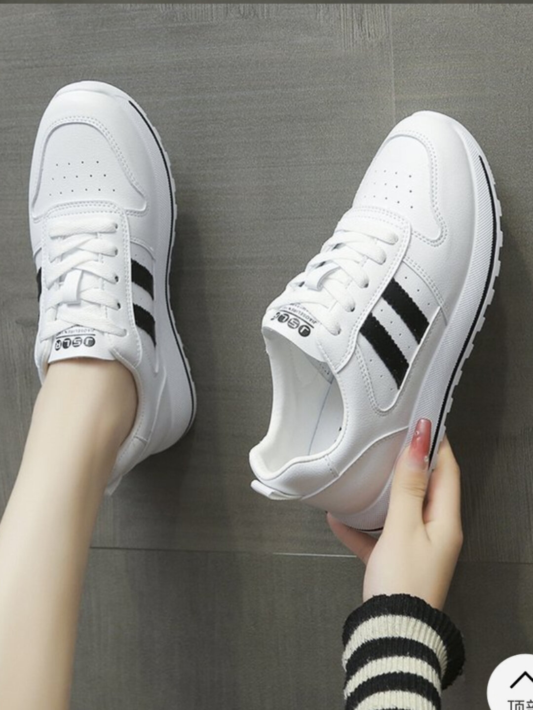 Кроссовки , размер 36, бело-черный — фото 1