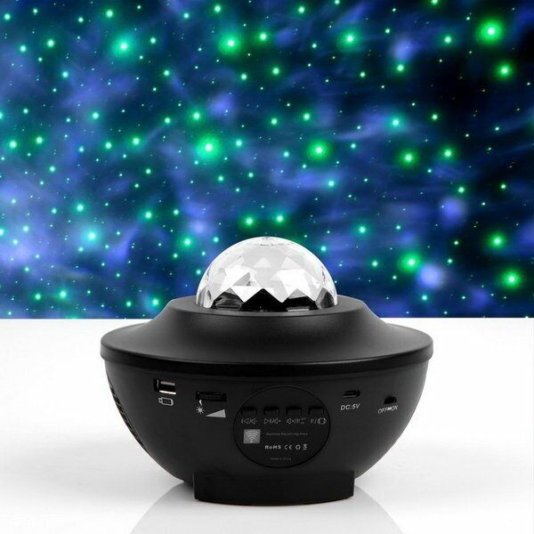 Световой прибор "Звёздное небо" 19 см, динамик, свечение RGB, пульт ДУ, 5 В, чёрный - фотография № 1