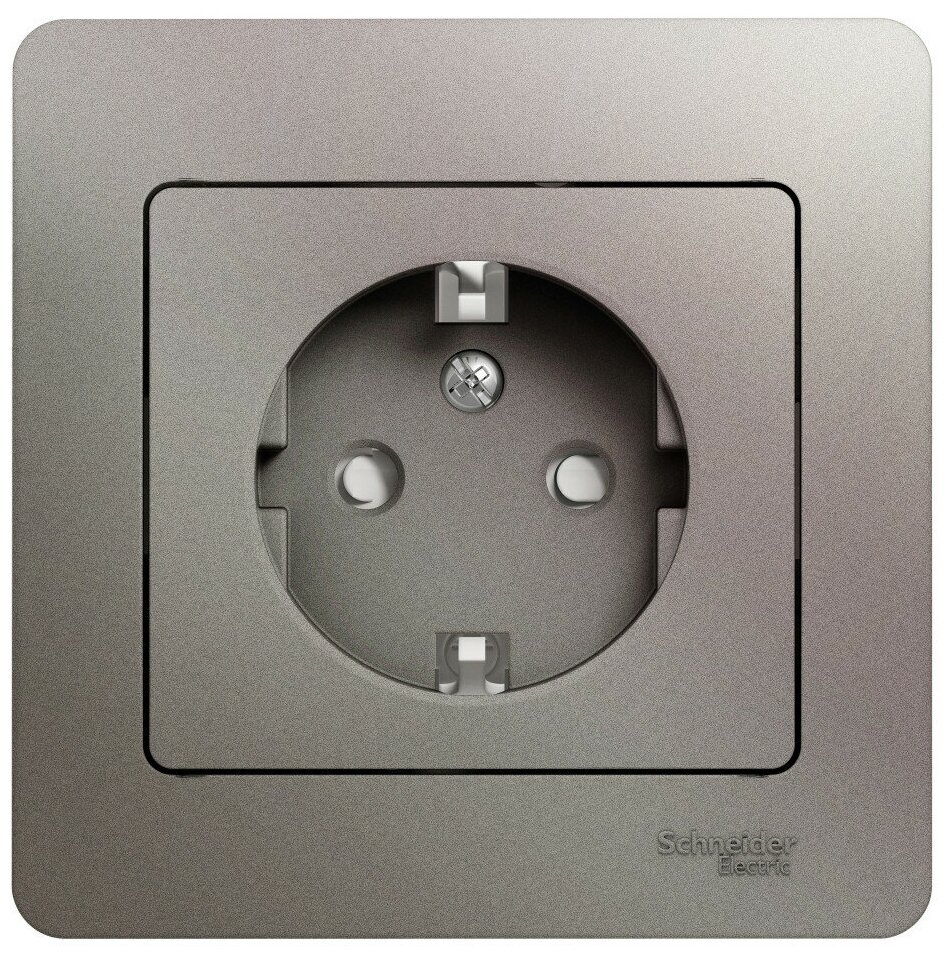 Розетка 1-м СП Glossa 16А IP20 250В с заземл. защ. шторки в сборе платина SchE GSL001244