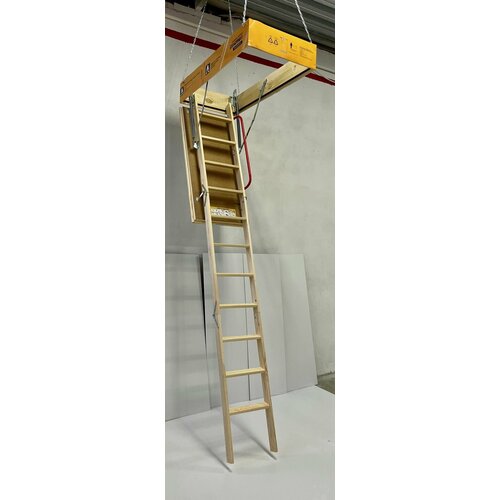 Чердачная лестница AVANGARD COMFORT 60х120х280 (лесенка складная / раскладная, раздвижная с поручнем ручкой и ступенями на чердак)