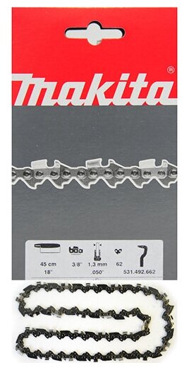 Цепь Makita (531492662) 18" шаг 3/8" паз 13 мм 62 звена