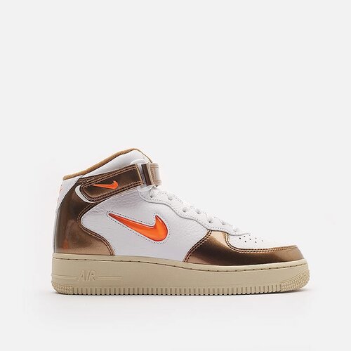 Кроссовки NIKE Air Force 1 Mid QS, полнота 10, размер 7US, золотой, белый кроссовки nike dunk размер 7us бежевый горчичный