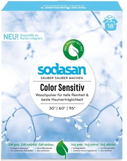 Стиральный порошок Sodasan для чувствительной кожи, для цветных тканей, концентрат, 1.01 кг