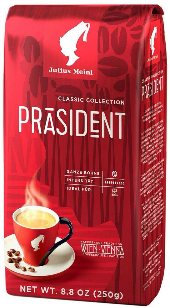 Кофе в зернах Julius Meinl Präsident (Президент, классическая коллекция), 250г