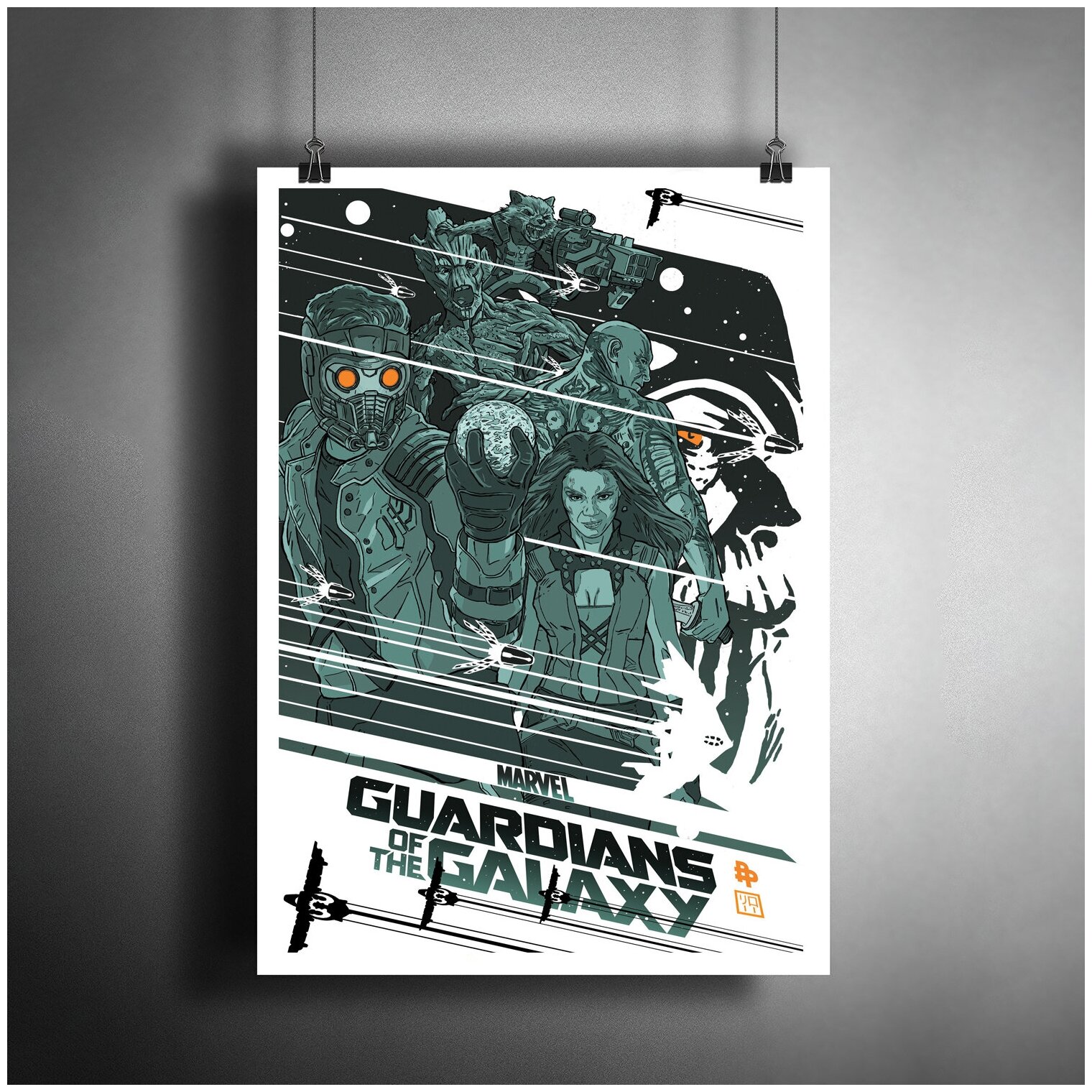 Постер плакат для интерьера "Фильм: Стражи Галактики. Guardians of the Galaxy. Комиксы Марвел"/ Декор дома, офиса, комнаты A3 (297 x 420 мм)