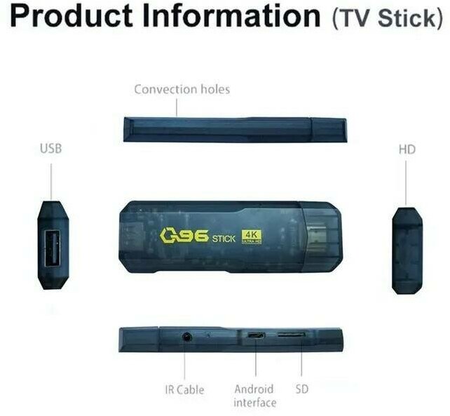 ТВ-приставка TV Stick 4К Q96 с Android TV