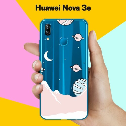 Силиконовый чехол Горы и планеты на Huawei Nova 3e силиконовый чехол планеты шарики на huawei nova 3e