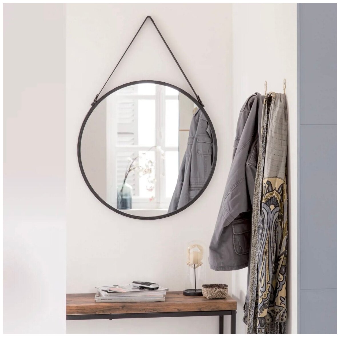 Зеркало декоративное Inspire Barbier, круг, 55 см, цвет чёрный - фотография № 2