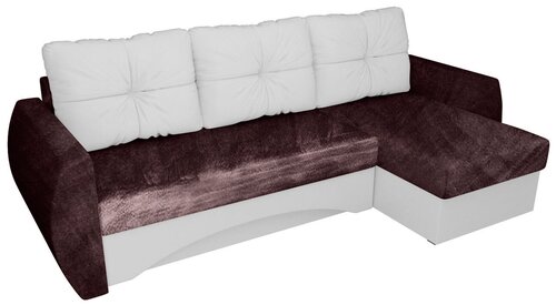 Чехол на угловой диван евро-книжку с подлокотниками Бруклин коричневый