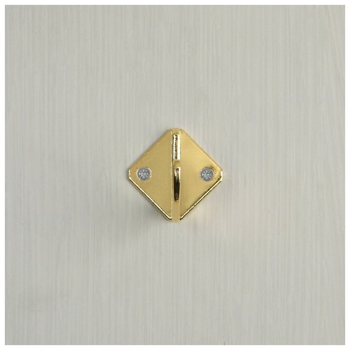 Крючок мебельный KM1001GP, однорожковый, цвет золото (20шт.) - фотография № 5