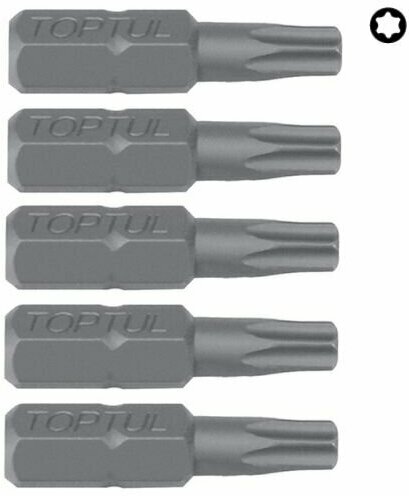 Биты для шуруповерта 1/4" 25мм звездочка TORX T15 профессиональные FSEA0815 TOPTUL (5 штук)