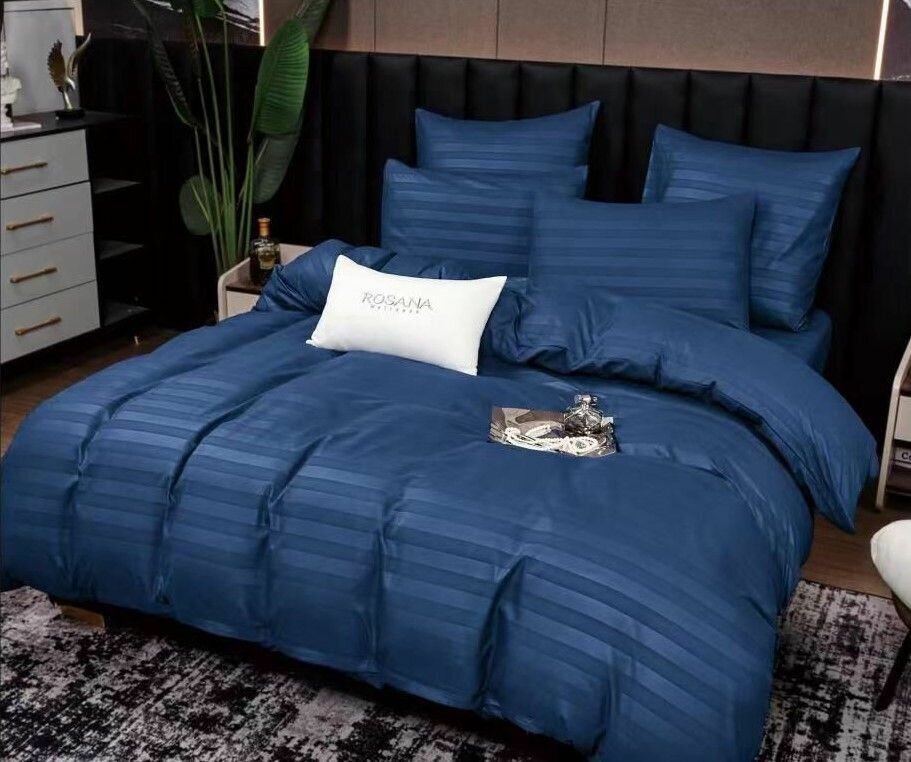 фото Комплект семейного постельного белья, простыня на резинке180х200+25, страйп-сатин, подарок для всех