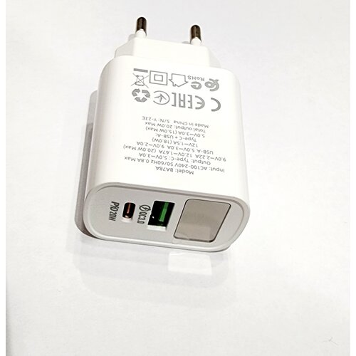 Сетевое зарядное устройство Borofone BA78A Plus, 20 Вт, white сетевое зарядное устройство borofone ba32a bright power 18 вт white