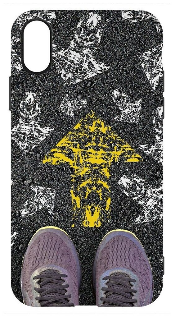 Чехол-накладка Krutoff Soft Case Кроссовки мужские Верный путь для iPhone X/Xs черный