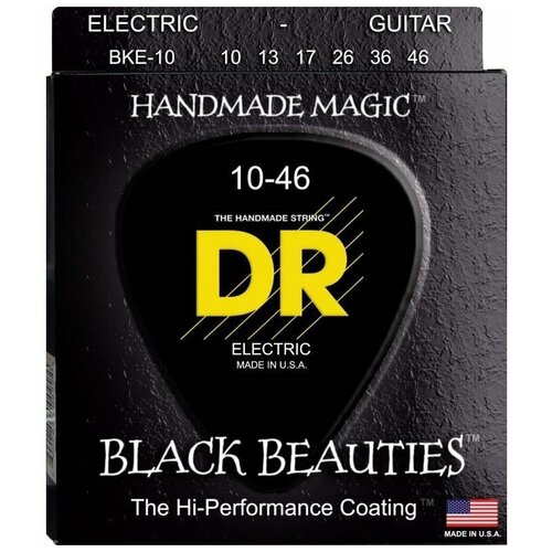 Струны для электрогитары DR BKE-10 (10-46) Black Beauties