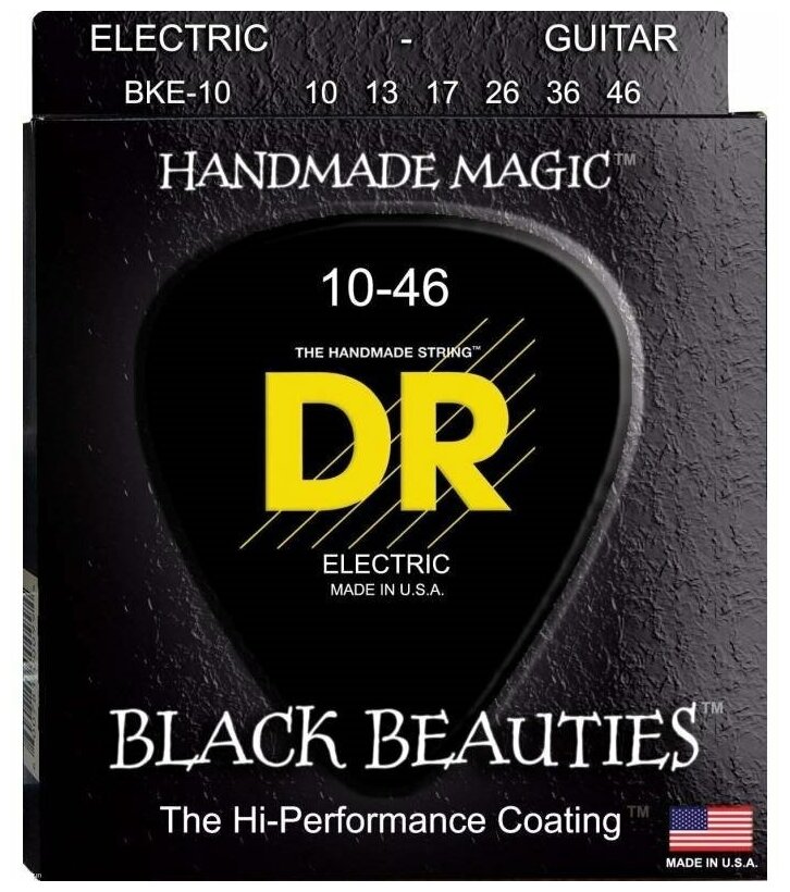 Струны для электрогитары DR BKE-10 (10-46) Black Beauties
