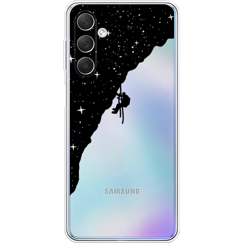 Силиконовый чехол на Samsung Galaxy M54 / Самсунг Галакси М54 Скалолаз в космосе, прозрачный