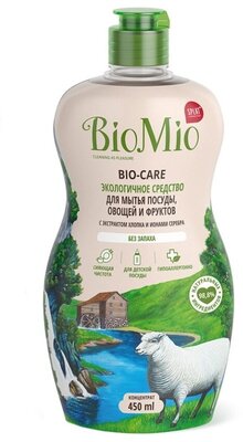 Средство для мытья посуды овощей и фруктов BioMio Bio-Care с экстрактом хлопка