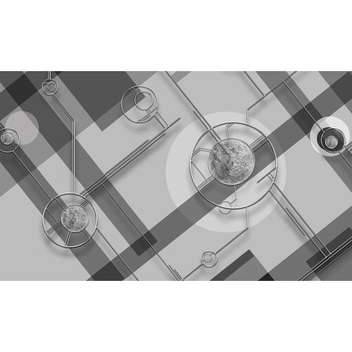 Моющиеся виниловые фотообои GrandPiK Круги серебро. Черно-белые. Лофт, 420х250 см моющиеся виниловые фотообои grandpik круги серебро черно белые лофт 300х260 см