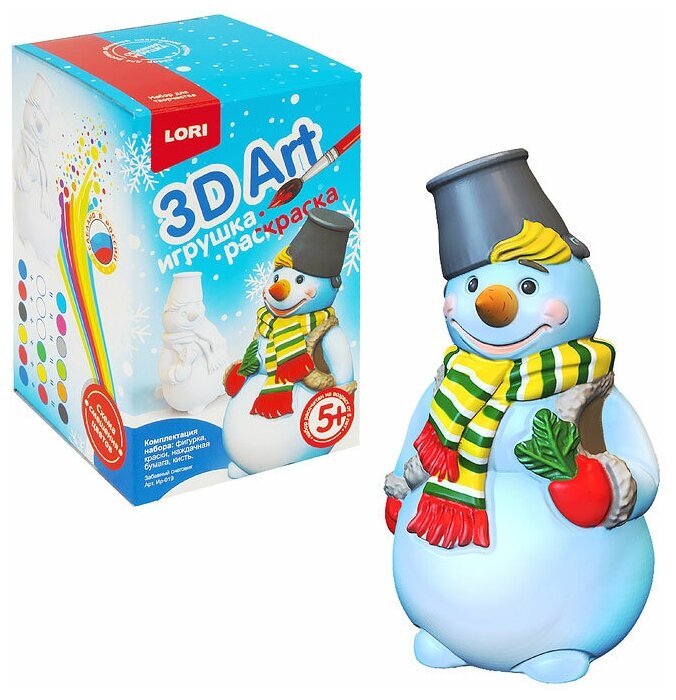 Набор для творчества 3D Art.Игрушка-раскраска "Забавный снеговик" Ир-019 Lori - фотография № 16