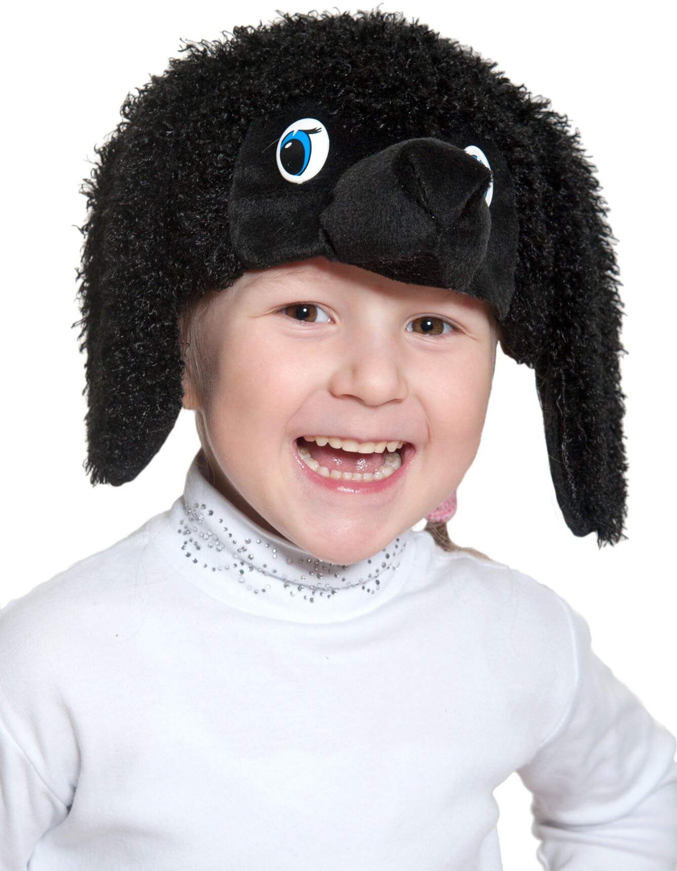 Шапочка детская Собака Пудель черный (52-55)