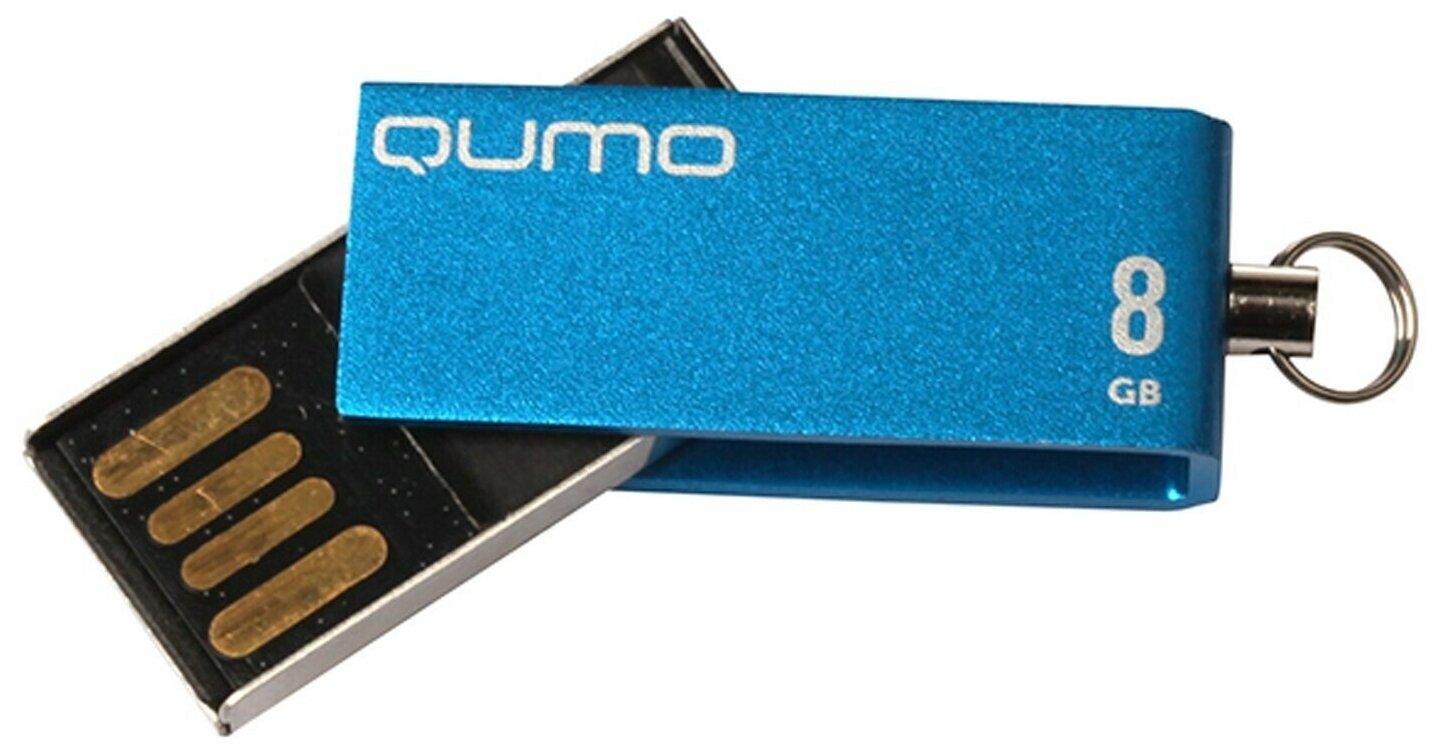 Накопитель USB 2.0 8Гб QUMO Fold, синий
