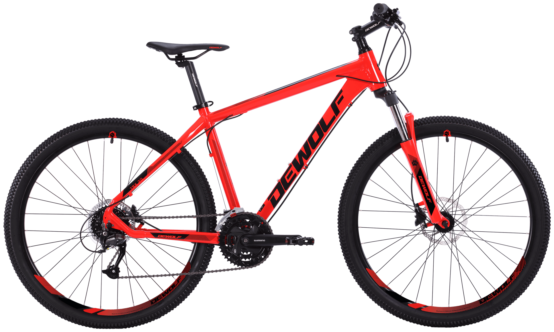 Велосипед DEWOLF TRX 30 - 20" - 21г. (ярко-красный-черный)