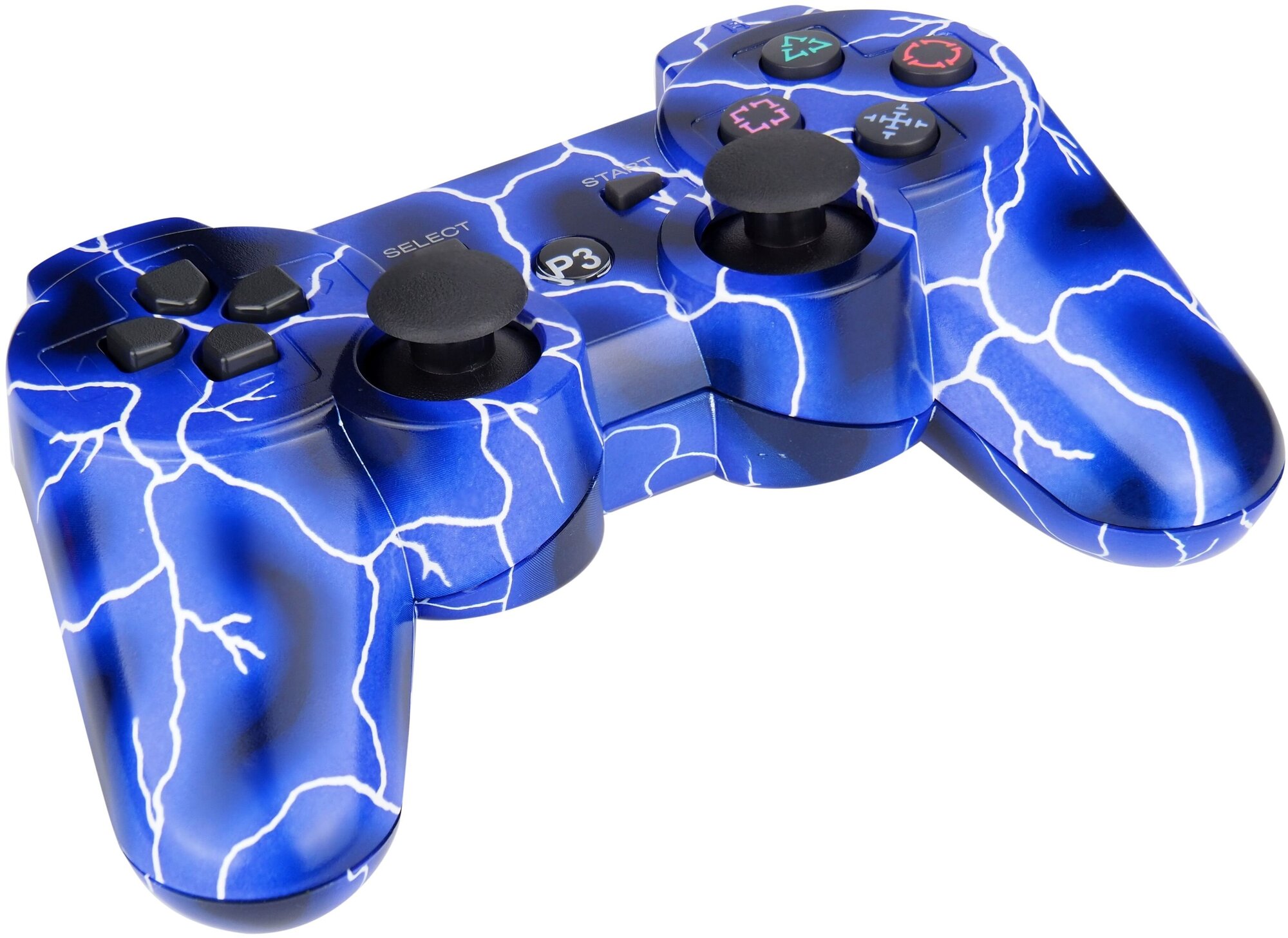 Геймпад/Джойстик беспроводной для PS3 синие молнии