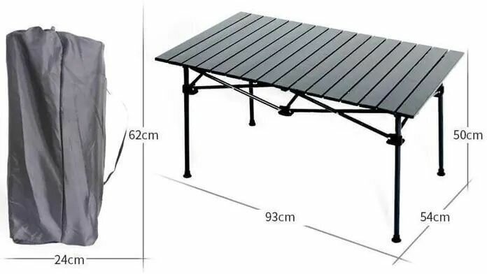 Стол реечный для туризма и отдыха складной алюминиевый 95х55м