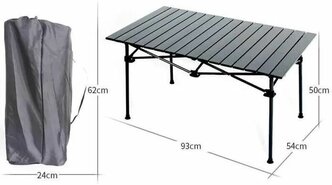 Стол реечный для туризма и отдыха складной алюминиевый 95х55м