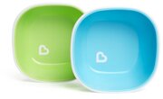 Munchkin набор детских цветных мисок Splash™ 2шт. 6+, светло-голубой, светло-зеленый