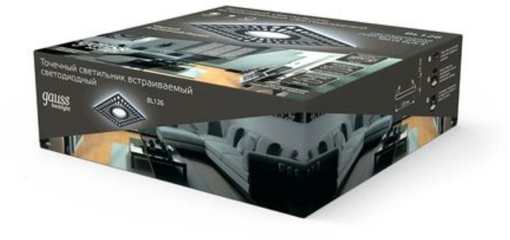 BL126 Светильник Backlight Gu5.3 3W LED 4000K 1/40 квадрат, черный Gauss - фото №18