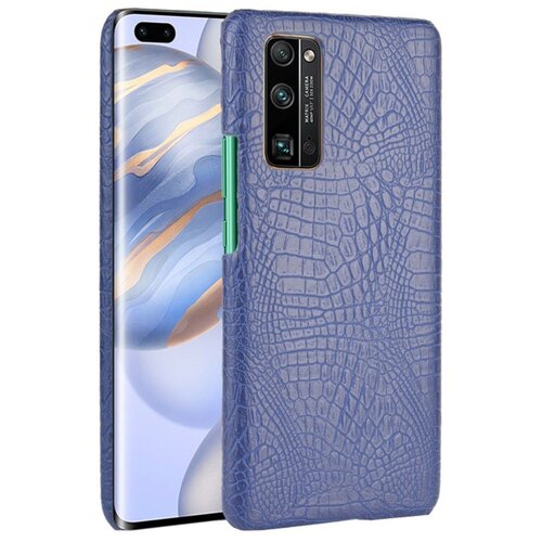 фото Чехол панель бампер mypads для huawei honor 30 (bmh-an10) элегантный тонкий на пластиковой основе с дизайном под кожу крокодила синий