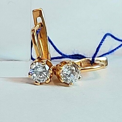 Серьги SKOROBOGATOV JEWELRY, красное золото, 585 проба, фианит