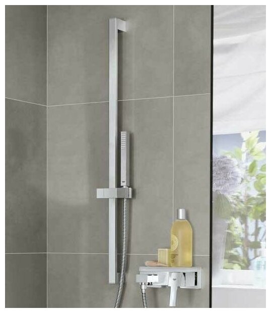 Душевой гарнитур GROHE Euphoria Cube (ручной душ, штанга 900 мм, шланг 1750 мм), хром (27700000) - фотография № 5