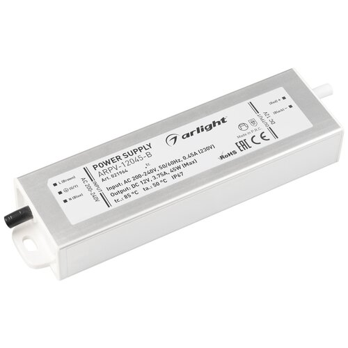фото Блок питания arpv-12045-b (12v, 3.8a, 45w) (arlight, ip67 металл, 3 года)