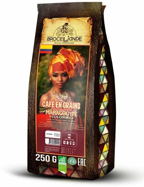 Кофе в зернах Broceliande Maragogype Colombie 250 грамм - фотография № 11