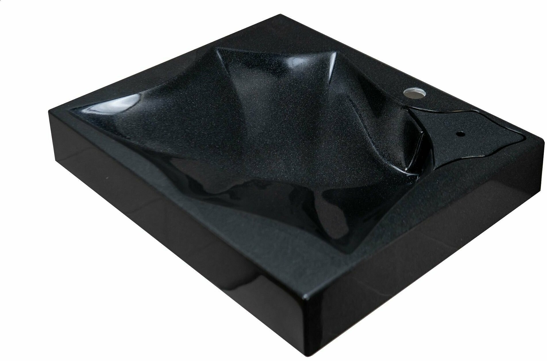 Раковина для ванной комнаты MARKO "Элиста 60" черный металлик - фотография № 5