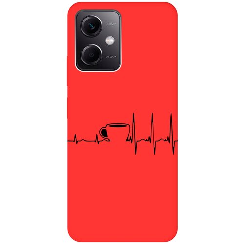 Матовый чехол Coffee Cardiogram для Xiaomi Redmi Note 12 / Сяоми Редми Ноут 12 с 3D эффектом красный матовый чехол coffee cardiogram w для xiaomi redmi 12 сяоми редми 12 с 3d эффектом черный