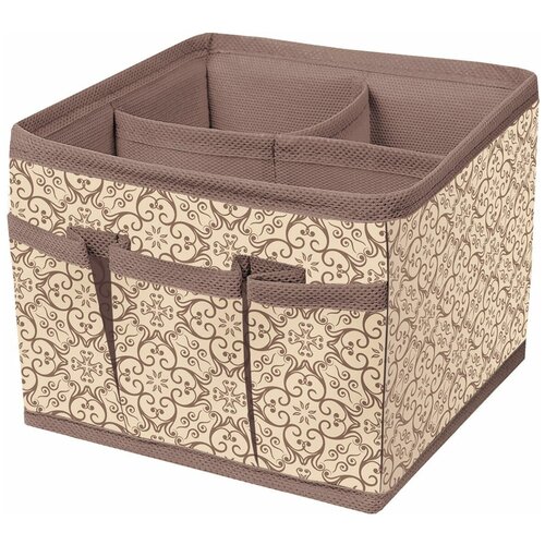 Органайзер для мелочей и косметики Prima House, В-11, бежевый, коричневый, 15 х 15 х 12 см