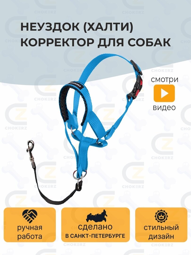 Недоуздок (Халти) №4 корректор для собак CHOKERZ. Обхват морды 24-36 см, шеи - 50-63 см