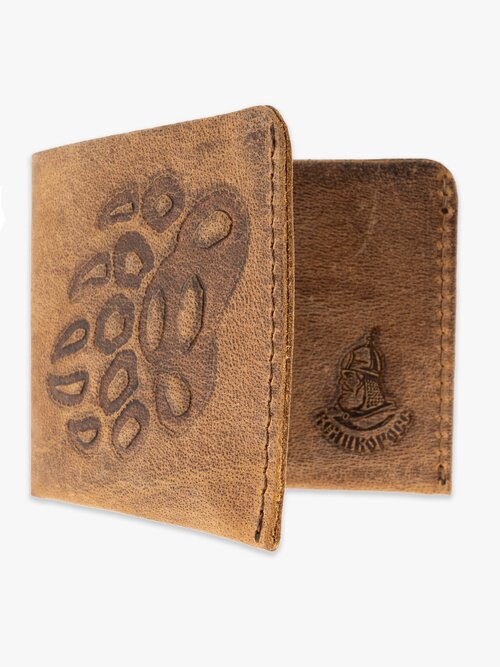 Бумажник Великоросс, фактура матовая, коричневый