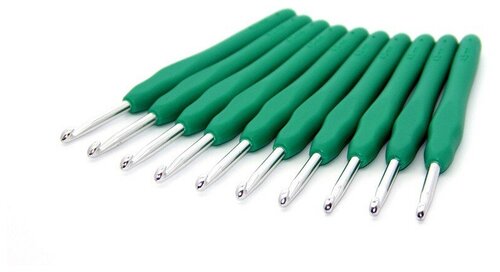 Крючок для вязания, с прорезиненной ручкой, d = 4,5 мм, 13,5 см