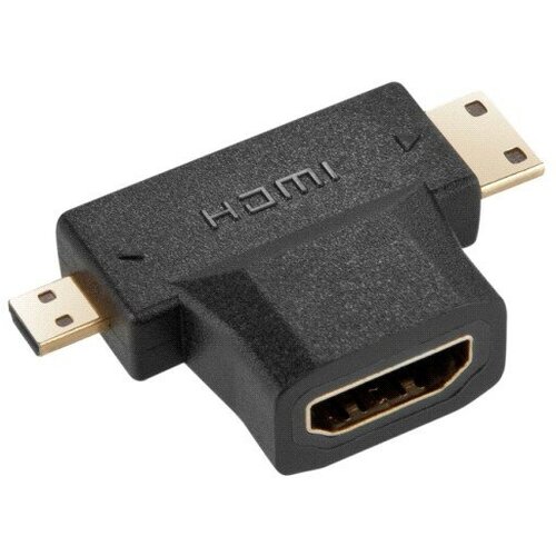 Переходник HDM-mini/micro HDMI M, T-образный, универсальный | ORIENT C137 переходник hdmi на mini hdmi папа мама
