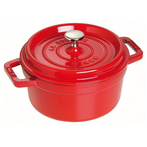 Кокотница круглая с крышкой 28 см, 6,7 л, вишневый, 1102806, Staub