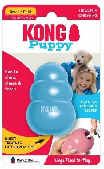 Игрушка KONG Classic Puppy S, для щенков мелких пород, голубая