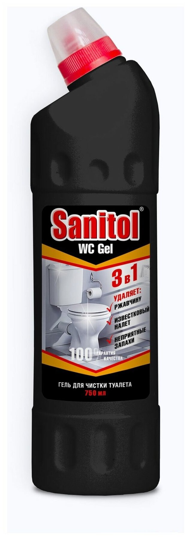 Sanitol гель для чистки туалета 3 в 1, 0.75 л