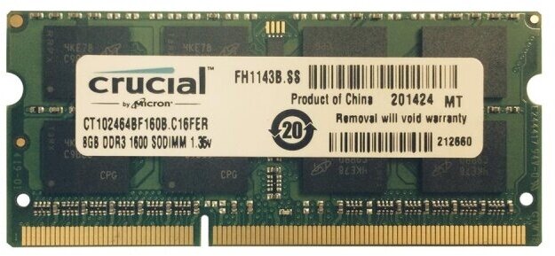 Оперативная память Crucial CT102464BF160B. C16FER DDRIII 8Gb